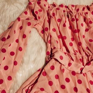 Pink polka dot dress